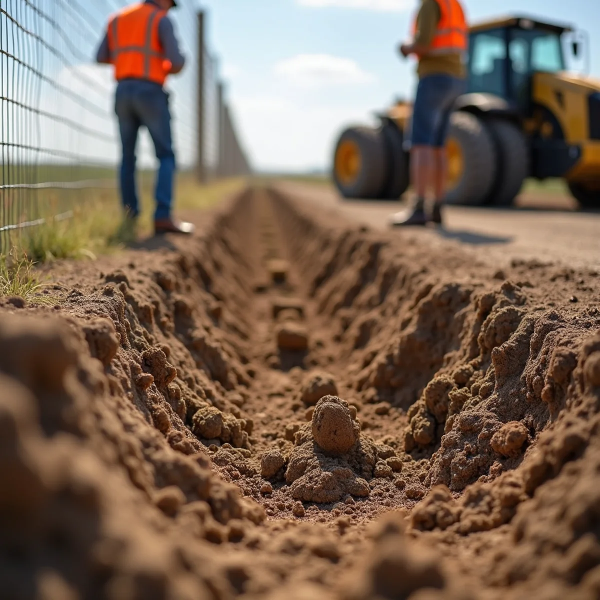 Deep concrete post footing excavation in Anderson County Kansas soil