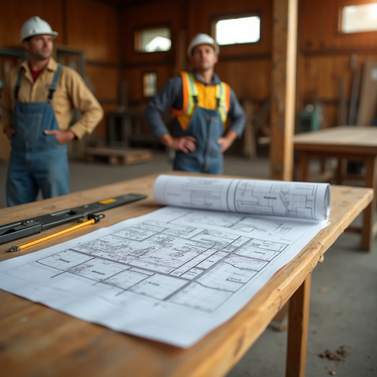 Kansas fencing guides blueprint and planning tools on contractor table