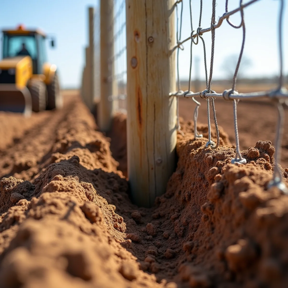 Deep concrete post footing excavation in Hamilton Kansas soil